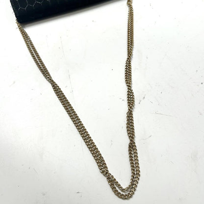 Christian Dior Shoulder Bag Purse Honeycomb Chain Canvas Black Authentic