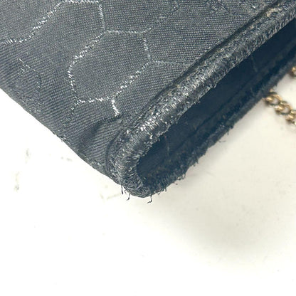 Christian Dior Shoulder Bag Purse Honeycomb Chain Canvas Black Authentic