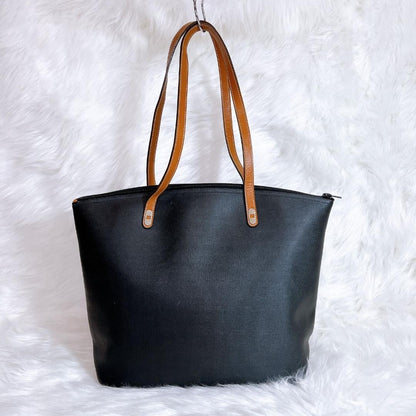 Christian Dior Hand Bag Tote Purse CD Nylon Canvas Leather Black Brown Authentic