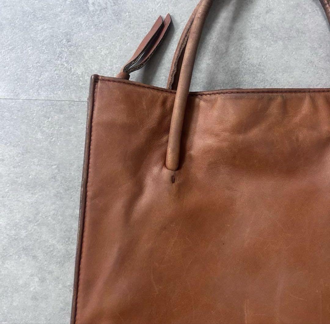 MIU MIU Hand Bag Tote Purse Leather Brown Authentic