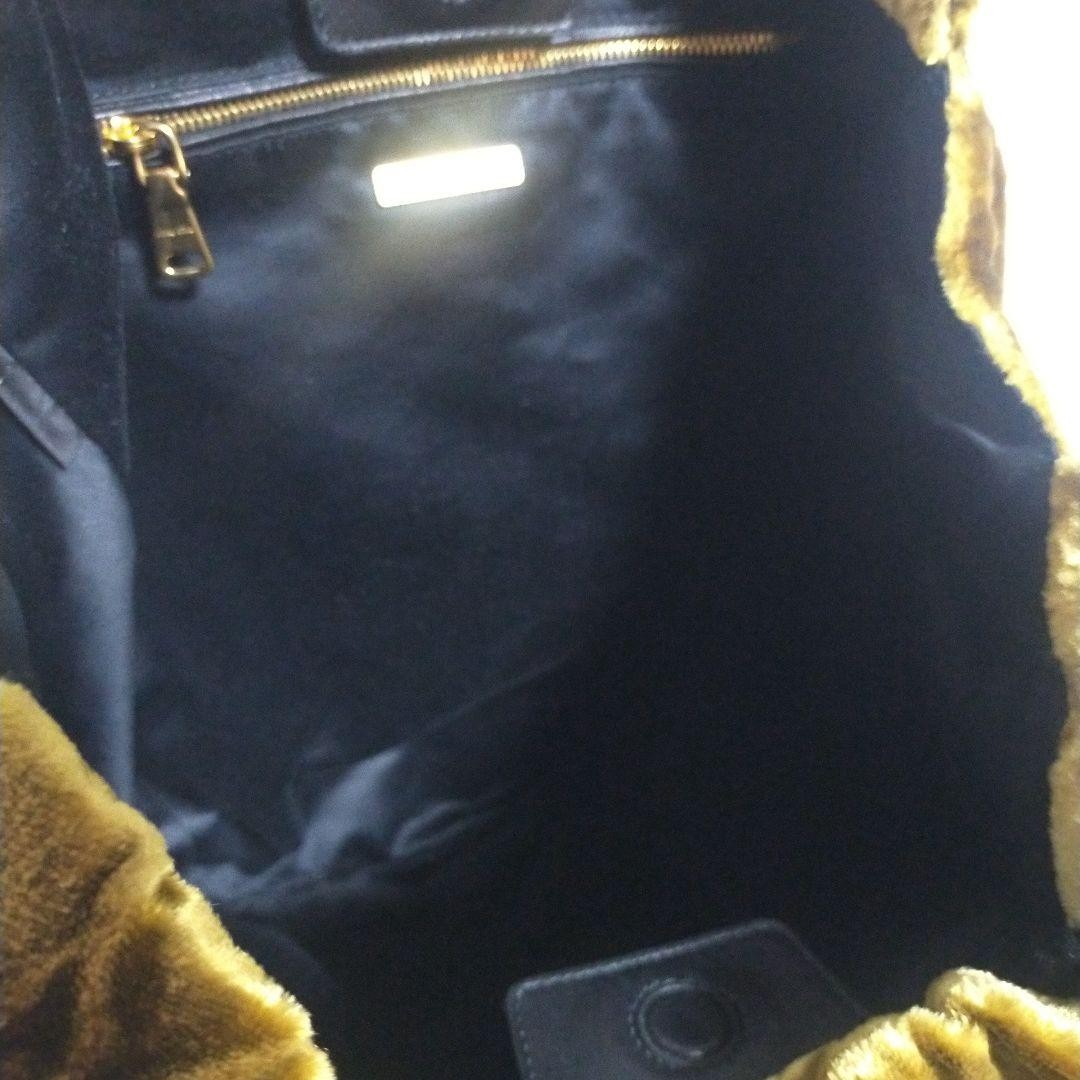 MIU MIU Hand Bag Tote Purse Logo Velour Mustard Gold Authentic