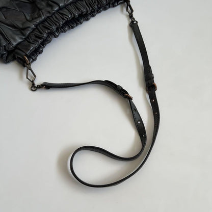 MIU MIU Shoulder Bag Purse QUILTING Leather Black Authentic