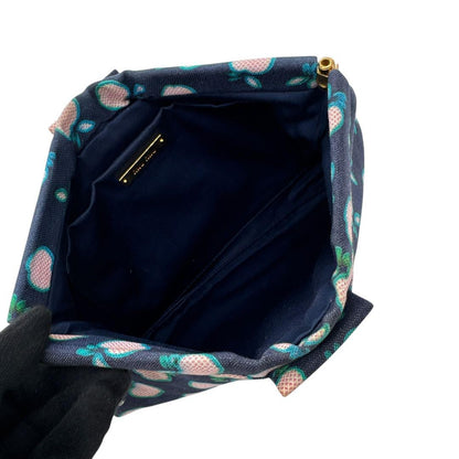 MIU MIU Accessory Pouch Hand Pouch Logo Canvas Navy Authentic