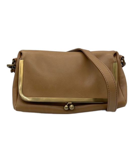MIU MIU Shoulder Bag Purse Leather Light Brown Authentic