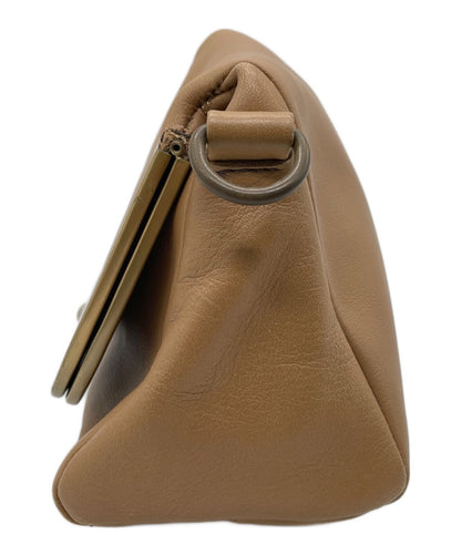 MIU MIU Shoulder Bag Purse Leather Light Brown Authentic
