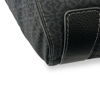 LOEWE Hand Bag Tote Purse Anagram Canvas Leather Black Authentic