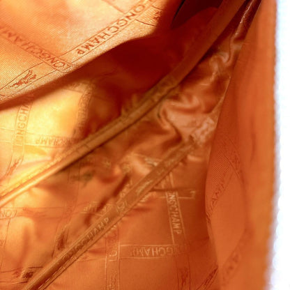 Longchamp Shoulder Bag Purse Leather Orange Authentic