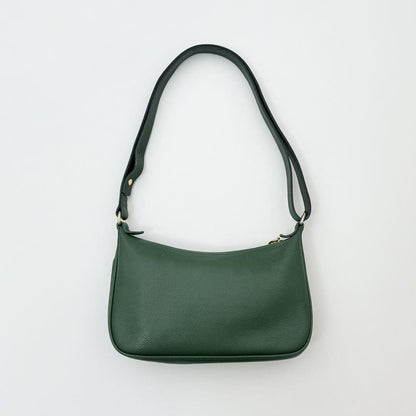 Longchamp Shoulder Bag Purse 2way Leather Green Authentic