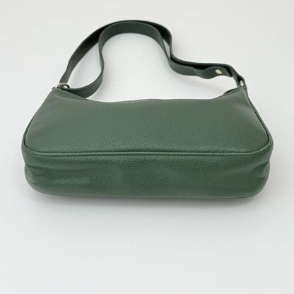Longchamp Shoulder Bag Purse 2way Leather Green Authentic