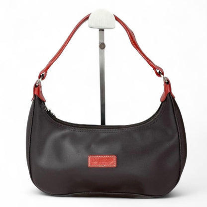 Longchamp Shoulder Bag Purse Accessory Pouch PVC Brown Authentic