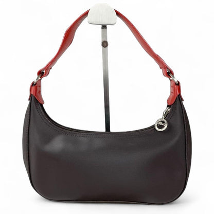 Longchamp Shoulder Bag Purse Accessory Pouch PVC Brown Authentic