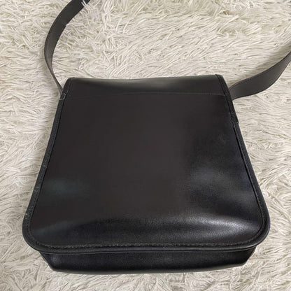 Longchamp Shoulder Bag Purse Black Leather Authentic