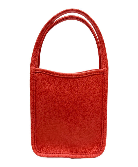 Longchamp Hand Bag Tote Purse Orange Authentic