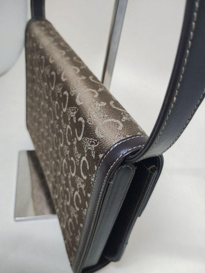 CELINE Shoulder Bag Purse C Macadam Horse carriage Canvas Authentic