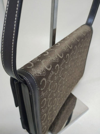 CELINE Shoulder Bag Purse C Macadam Horse carriage Canvas Authentic