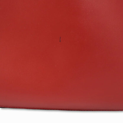 CELINE Hand Shoulder Bag Tote Purse Leather Red Authentic