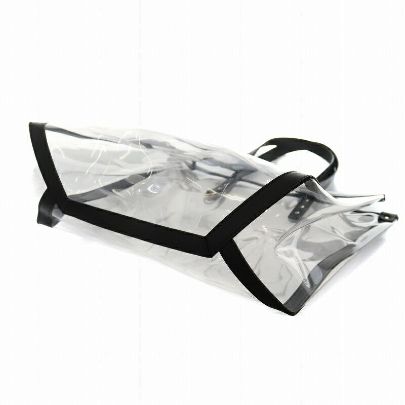Valentino Garavani Hand Bag Tote Purse Rockstuds Vinyl Leather Clear Red Black