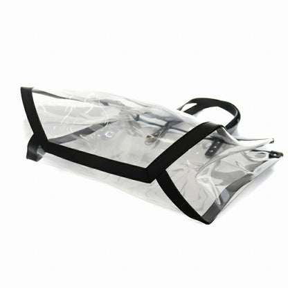 Valentino Garavani Hand Bag Tote Purse Rockstuds Vinyl Leather Clear Red Black
