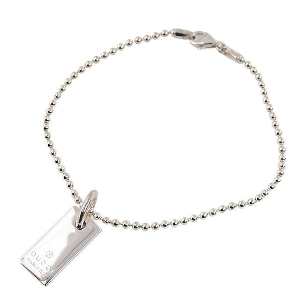 GUCCI Bracelet Bangle Logo Ball Chain Silver 925 Unisex Accessory Authentic