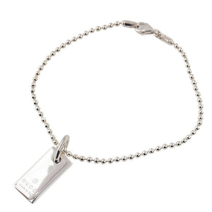 GUCCI Bracelet Bangle Logo Ball Chain Silver 925 Unisex Accessory Authentic