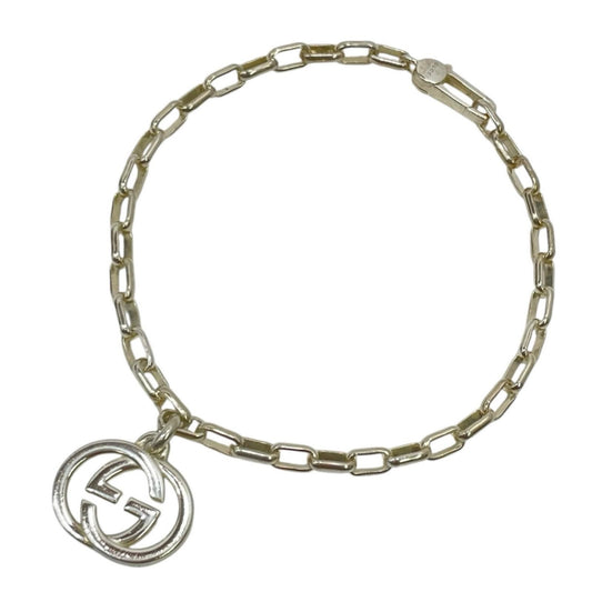 GUCCI Bracelet Bangle Interlocking G Silver Ag925 Unisex Accessory Authentic
