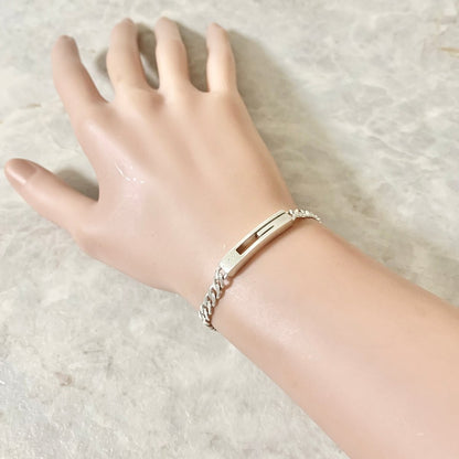 GUCCI Bracelet Bangle Cutout G Silver AG925 Women Accessory Authentic