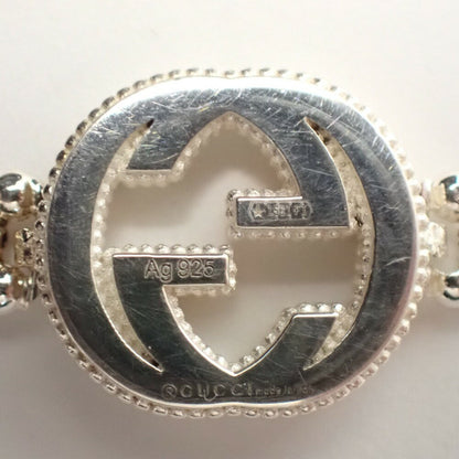 GUCCI Bracelet Bangle Interlocking G Ball Chain Silver 925 Women Accessory Auth