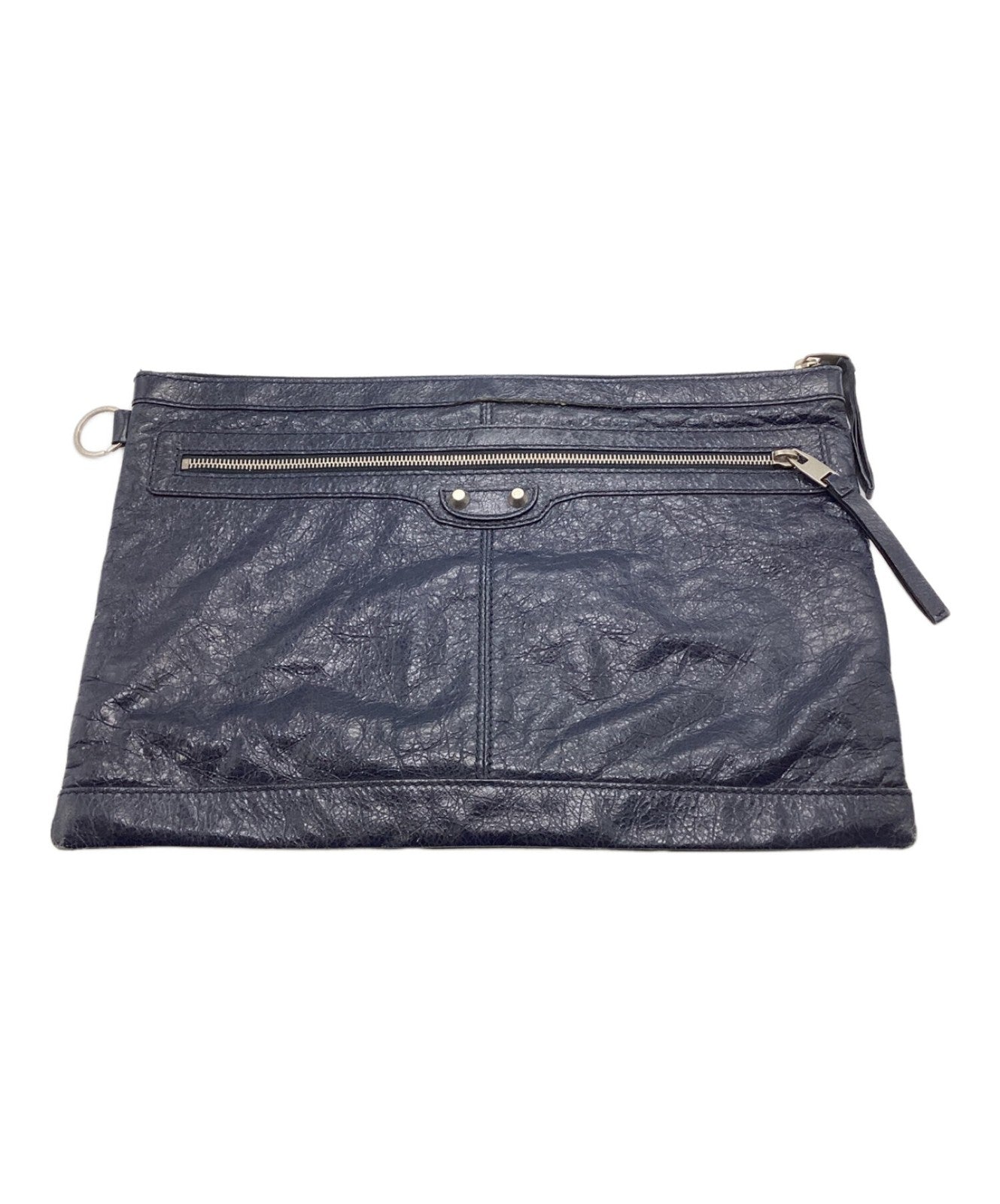 BALENCIAGA Clutch Bag Second Bag Navy Authentic