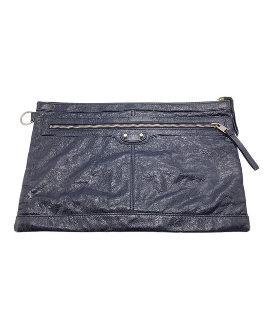 BALENCIAGA Clutch Bag Second Bag Navy Authentic