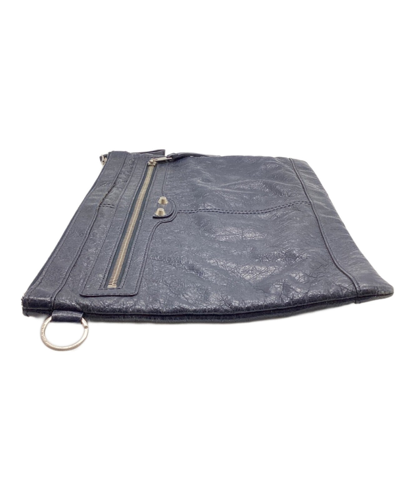 BALENCIAGA Clutch Bag Second Bag Navy Authentic