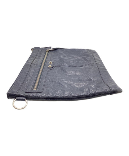 BALENCIAGA Clutch Bag Second Bag Navy Authentic