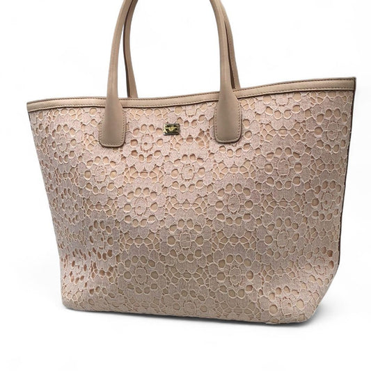 Dolce & Gabbana Hand Bag Tote Purse Lace Pink Authentic