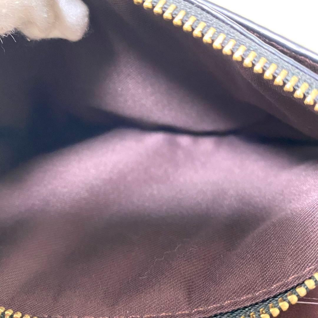 COACH Shoulder Bag Purse Chain Leather Black Authentic