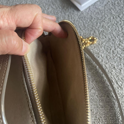Chloe Purse shoulder bag Leather chain Logo beige gray gold leather Women's Used