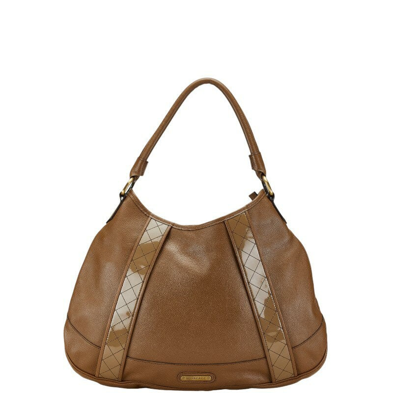 BURBERRY Hand Bag Tote Purse Nova Check Leather Beige Authentic