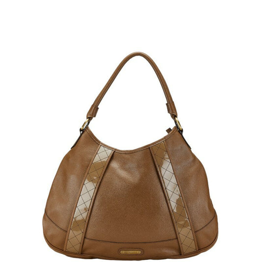 BURBERRY Hand Bag Tote Purse Nova Check Leather Beige Authentic