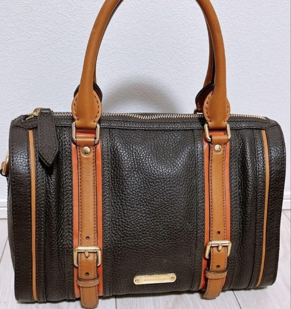 BURBERRY Hand Bag Tote Purse Purse Logo Leather Used Authentic Unisex