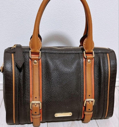 BURBERRY Hand Bag Tote Purse Purse Logo Leather Used Authentic Unisex