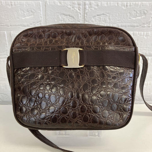 Salvatore Ferragamo VARA RIBBON Purse Shoulder bag Brown Used Women's Authentic