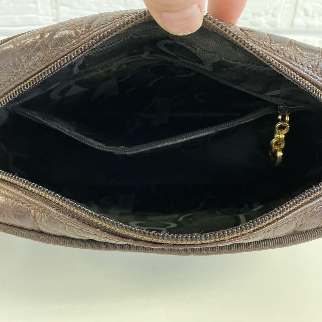 Salvatore Ferragamo VARA RIBBON Purse Shoulder bag Brown Used Women's Authentic