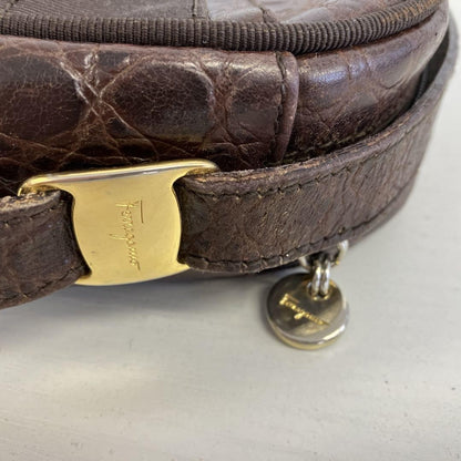 Salvatore Ferragamo VARA RIBBON Purse Shoulder bag Brown Used Women's Authentic