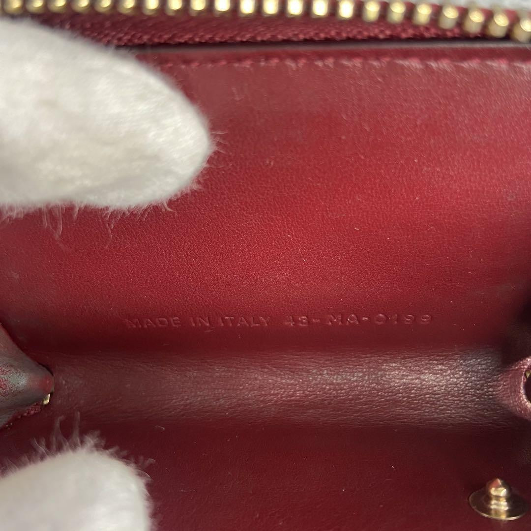 Christian Dior Coin Case Wallet Purse Compact Cannage Red Authentic