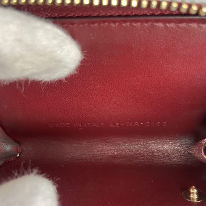 Christian Dior Coin Case Wallet Purse Compact Cannage Red Authentic