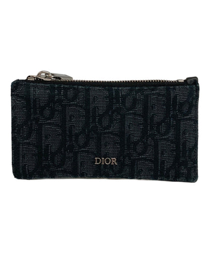 Christian Dior Coin Case Card Holder Wallet Purse Compact Trotter Black Auth