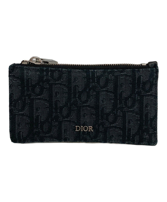 Christian Dior Coin Case Card Holder Wallet Purse Compact Trotter Black Auth