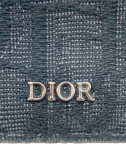 Christian Dior Coin Case Card Holder Wallet Purse Compact Trotter Black Auth