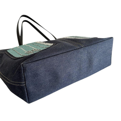 GIVENCHY Hand Bag Tote Purse 4G Denim Navy Authentic