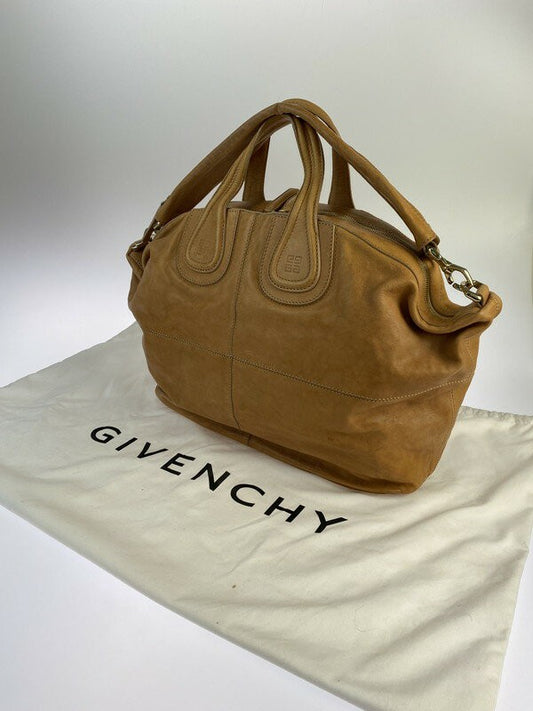 Hand Shoulder Bag Tote Purse 2way Nightingale Camel Authentic