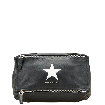 GIVENCHY Clutch Bag Second Bag Leather Black White Authentic