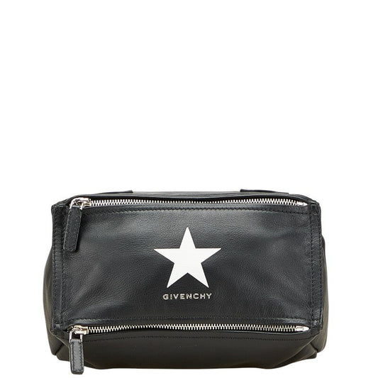 GIVENCHY Clutch Bag Second Bag Leather Black White Authentic